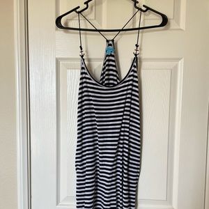 Striped swim coverup